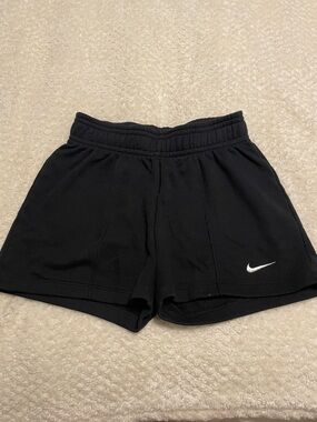 Nike Black Women's Athletic Shorts with White Swoosh